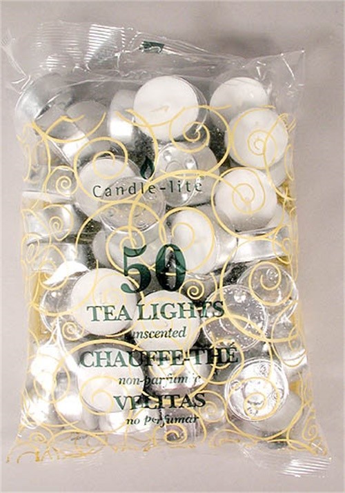 Candle-lite 4231595 White Tea Light Candle 7.68 L x 10.5 H in. (Pack of 6)