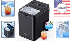 Compact Countertop Ice Maker: 8 Cubes/6 Min, 26.5 lbs Capacity, Portable & Clean