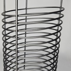 18 Disc Round Wire CD Storage Tower 18.5″ Gray Metal Rack Unique Desktop Holder