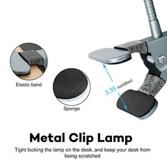 LED Desk Lamp Gooseneck Adjustable Lamp with Clamp Eye-Caring Reading Desk Light