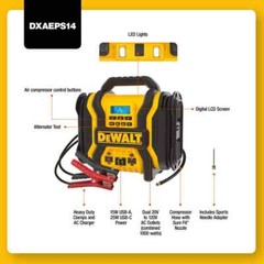 DEWALT Portable Power 2000 Peak Amp Jump Starter w/Digital Compressor