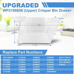 Middle + Bottom Crisper Pan Compatible with Whirlpool 2188656 2188664