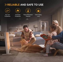 Sunkos SK-E1 Sunshine Electric Space Heater With Far-Infrared Heat No Fan Noise