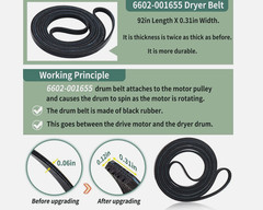 For Samsung Dryer Repair Kit DC97-16782A Roller 6602-001655 Belt DC93-00634A