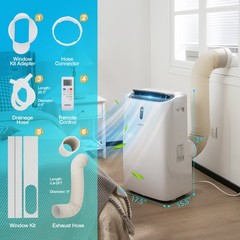 14000 BTU Portable Air Conditioner 4-in-1 Air Cooler w/ APP & WiFi Smart Control