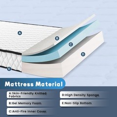 6Inch Gel Memory Foam Mattress Medium Firm Twin Txl Full Queen Size Bed in a Box