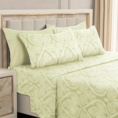 Luxury Deep Pocket 6 Piece Bed Sheet Set 1800 Series Hotel Comfort Paisley Sheet