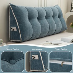Chenille Headboard Wedge Pillow Large Dorm Bed Bolster Cushion Backrest Support