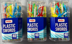 Meijer Plastic Swords Multicolor 40 Count Each Lot of 3 NEW