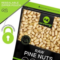 Raw Pine Nuts Whole Pignolias, Resealable Bag, Nut Snack, All Natural Kosher