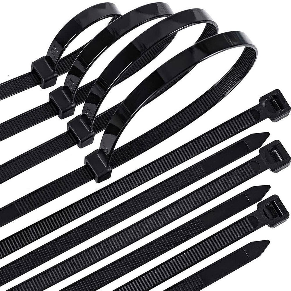 (24″ INCH) 10 – 20 PACK BLACK CABLE ZIP TIES Heavy Duty UV Resistant Nylon 66 UL