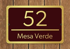 Customized Home Address Plaque Gold Text Metal 12″ x 8″ House Number Sign