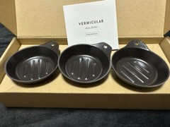VERMICULAR Mini Skillet 3 Piece Set and Tray Shallow and Deep Type JAPAN NEW