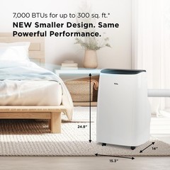 TCL H7P38W 7,000 SACC BTU 3-in-1 Smart Portable Air Conditioner Up to 300 Sq Ft