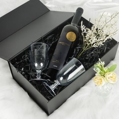 Gift Box with Magnetic Lids 13.8×8.3×4.4 in, Large 1 Count (Pack of 1) Black