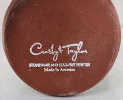 Crosby & Taylor Stoneware & Pewter Garlic Canister Jar
