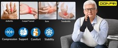 2 Pairs Copper Infused Compression Arthritis Gloves, Fingerless Carpal Tunnel