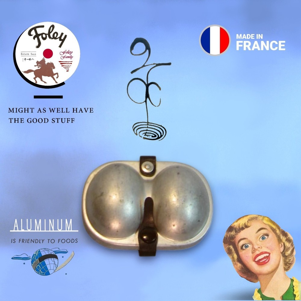Vintage Egg Carrier Holder Aluminum Metal Storage Box Camping France Lightweight
