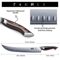 HOSHANHO Carving Slicing Knife 12 Inch Japanese High Carbon Steel Brisket Knife