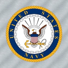 United States Navy Emblem in Blue Gold and White Laminated Sticker Choose Size