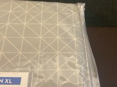 The Big One Easy Care Sheet Set Twin XL Dorm Size Gray Color and Gridlock Design