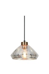 LNC Anila Modern 9.8 in. 1-Light Black and Plated Brass Pendant Light