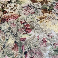 VTG Floral Damask Brocade Table Runner Black Silky Lining Fringe Custom 72×32”