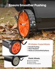 VEVOR Push Lawn Sweeper 26 in Leaf & Grass Collector 7 cu.ft. Hopper Bag Durable