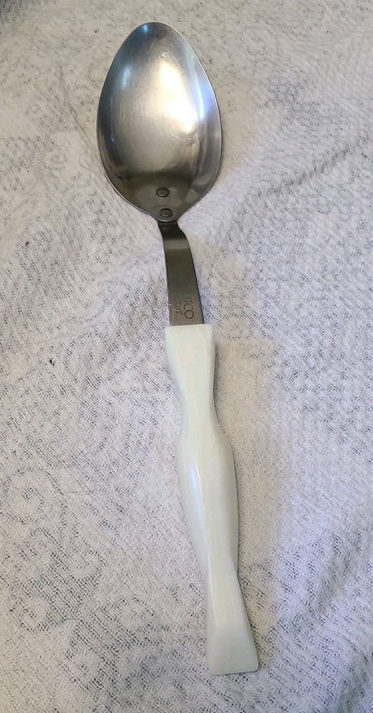 CUTCO Stainless 17KA Pearl White Handle Glossy Spoon 12.5 In