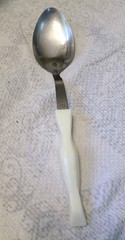 CUTCO Stainless 17KA Pearl White Handle Glossy Spoon 12.5 In