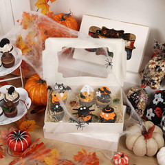 60Pcs Bakery Boxes, 12X8X2.5 Inches 3 Style Cookie Boxes, Treat Containers with