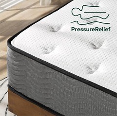 Zinus Pressure Relief Extra Firm Hybrid Mattress Comfort Foam and Pocket Spring