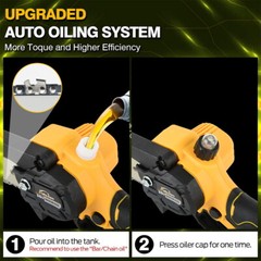8 inch Electric Mini chainsaw Cordless Handheld Chain Saw 2 Chains for Dewalt