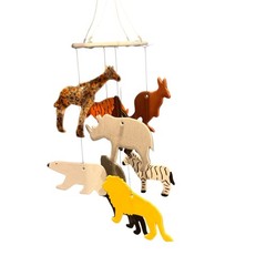 Zoo Animals Wind Chime Multicolor Ceramic Safari Mobile Vintage