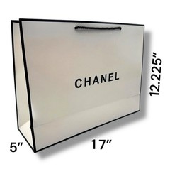 New Chanel Classic White Black SM Shopping Gift Bag 17” x 12.125” x 5”