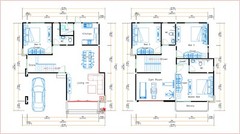 House Plans 9×11 Meter 30×36 Feet 4 Beds 3 Baths Shed Roof PDF (A4 Hard Copy)