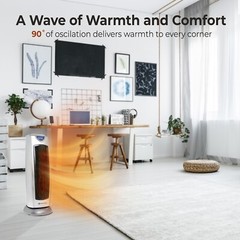 Comfort Zone Oscillating Digital Tower Space Heater with Remote Control