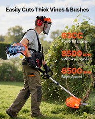 VEVOR 5-in-1 Gas Hedge Trimmer 2 Cycle 63cc Gas Powered Handheld Hedge Trimmer