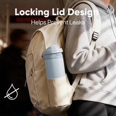 ENCOOL Leakproof Insulated Water Bottle with Straw Dual-Sip Water Bottle Bag-…