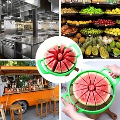 Stainless Steel Watermelon Slicer Easy Grip Manual Fruit Cutter