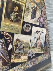 Victorian Christmas Cards in Blue Large Poster Print 27” X 19.75” Milner 1993