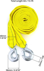 QWORK Tow Strap, | 1.8″ X 13′ | 11000 Lb Capacity, Heavy Duty Towing Strap with
