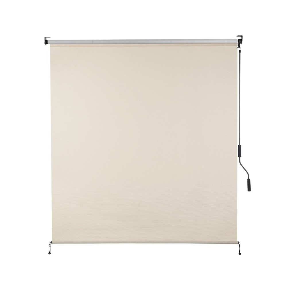 Aoodor Outdoor Solar Fabric Roller Shad 5% Openness Cordless Sun Roll up Shade