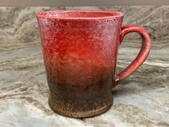 Large Coffee Mug Choose Blue, Red, Green or Gray. Stoneware Over And Back. New.