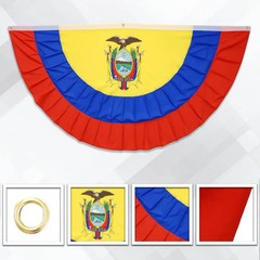 Ecuador 3x6ft Pleated Bunting Flag Ecuador Bunting Half Circle Flag