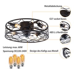 18.5″ Flush Mount Ceiling Fan with Light Pendant Lamp With Remote Control 60W