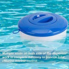 Floating Chlorine 3″ Tablet Swimming Pool Chemical 7″ Dispenser Collapsible Tank