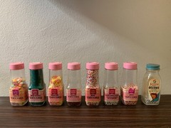 Lot of Vintage 1970s Cake Mate Schilling Fancy Decors Bottles Silver Snowflake