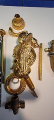 Vintage 24 K Plated Swan Faucet Fixtures New Unused 6 X 6″ Elegant Made InSpain