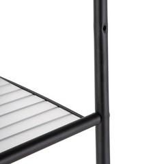 Matte Black Steel 5-Shelf Bathroom Storage Tower Unit